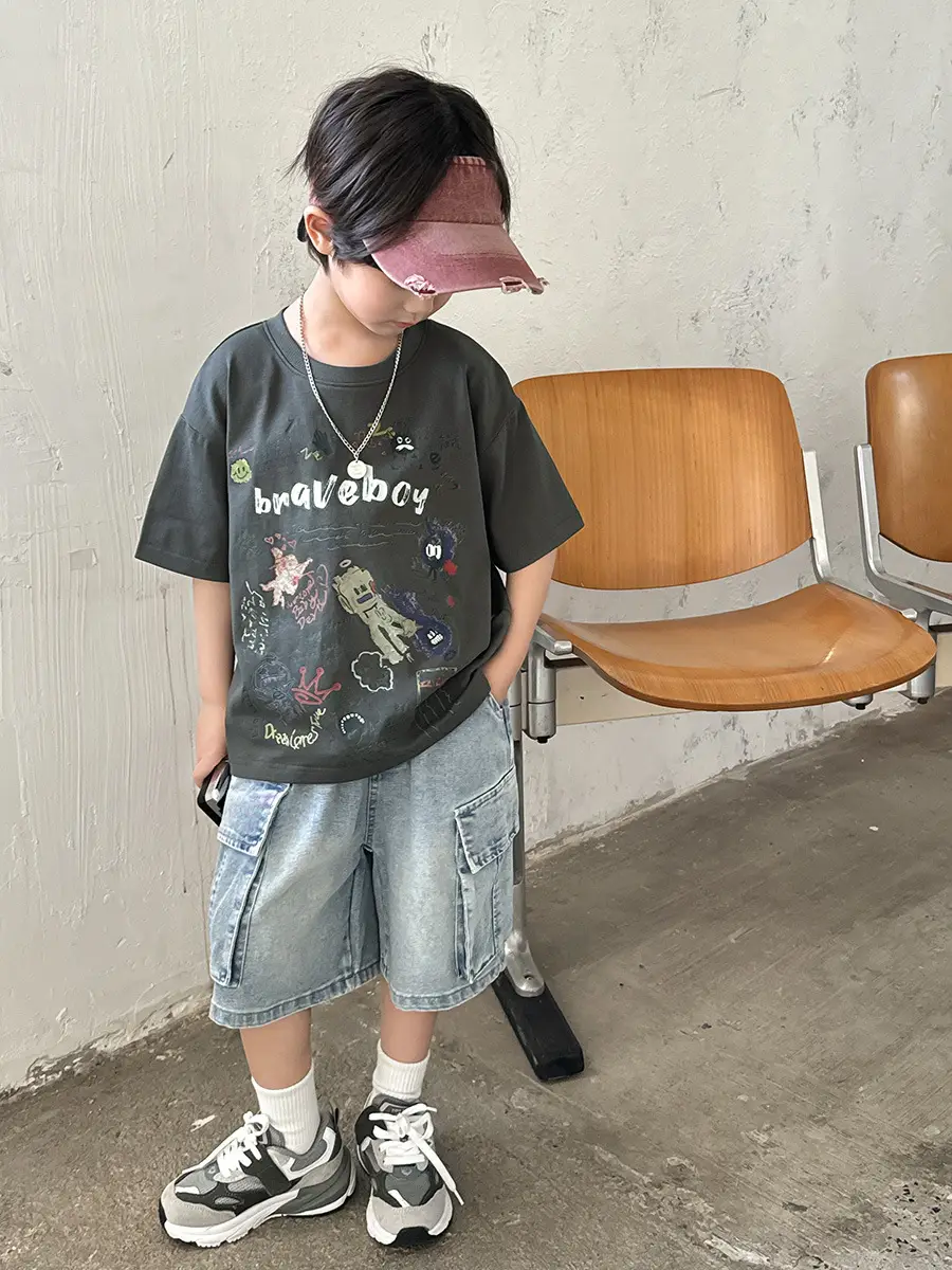 Boys Pure Cotton Graffiti T-Shirt Summer Wear - Image 5
