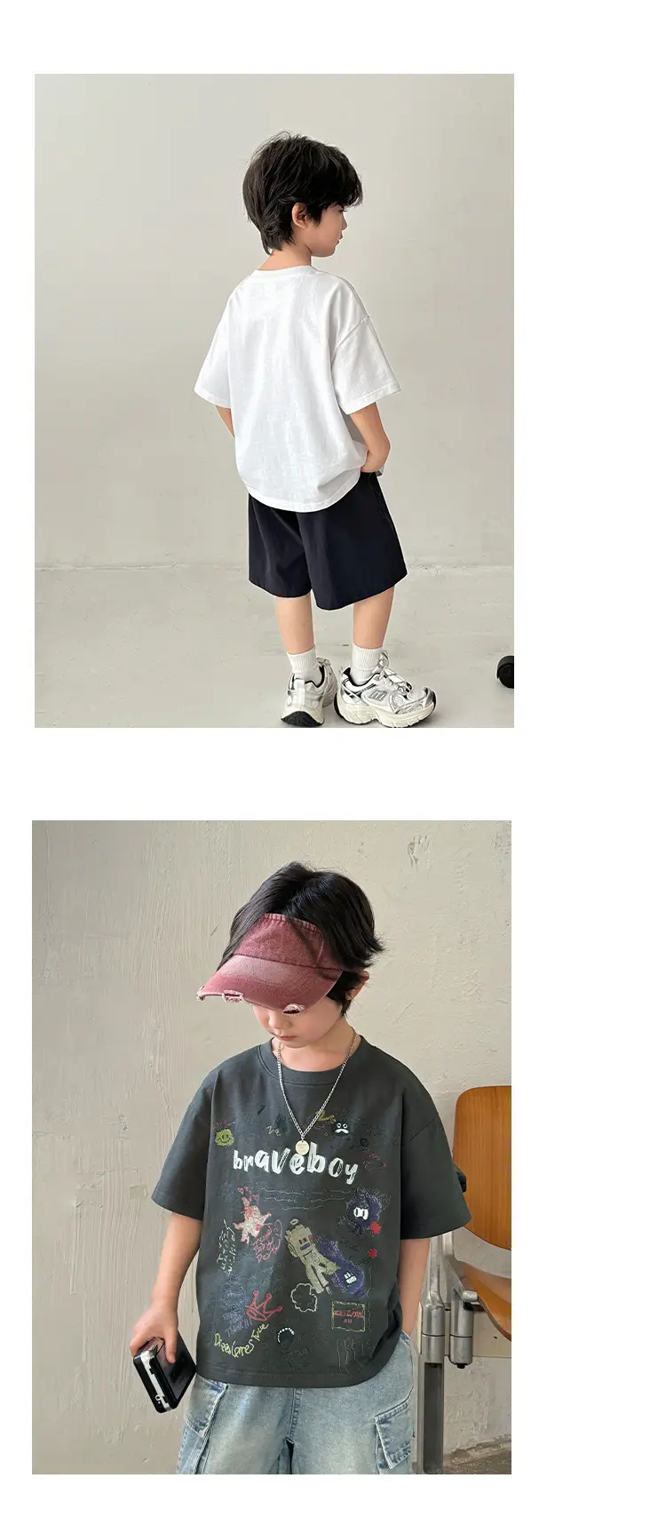 Boys Pure Cotton Graffiti T-Shirt Summer Wear — feature 12