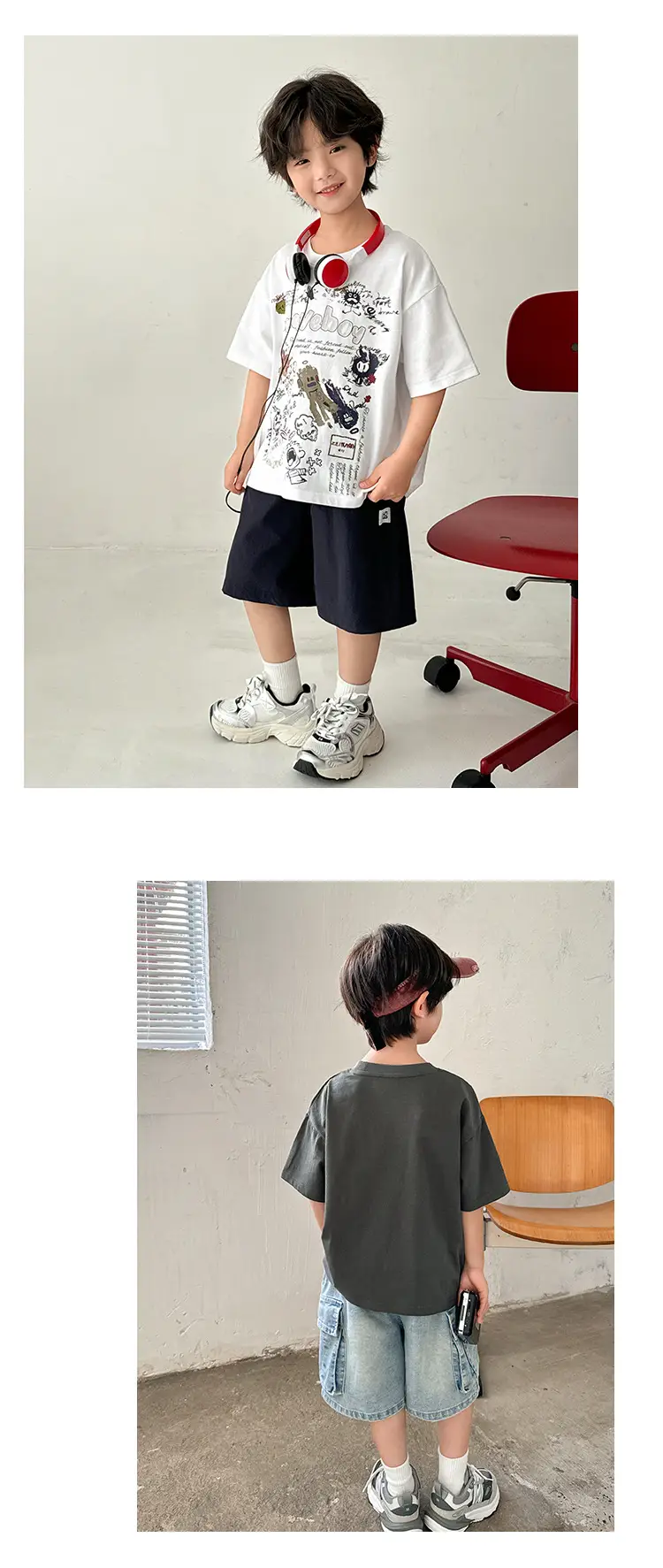 Boys Pure Cotton Graffiti T-Shirt Summer Wear — feature 13