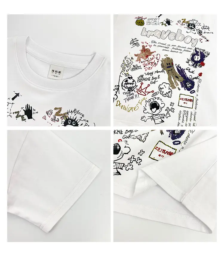 Boys Pure Cotton Graffiti T-Shirt Summer Wear — feature 5