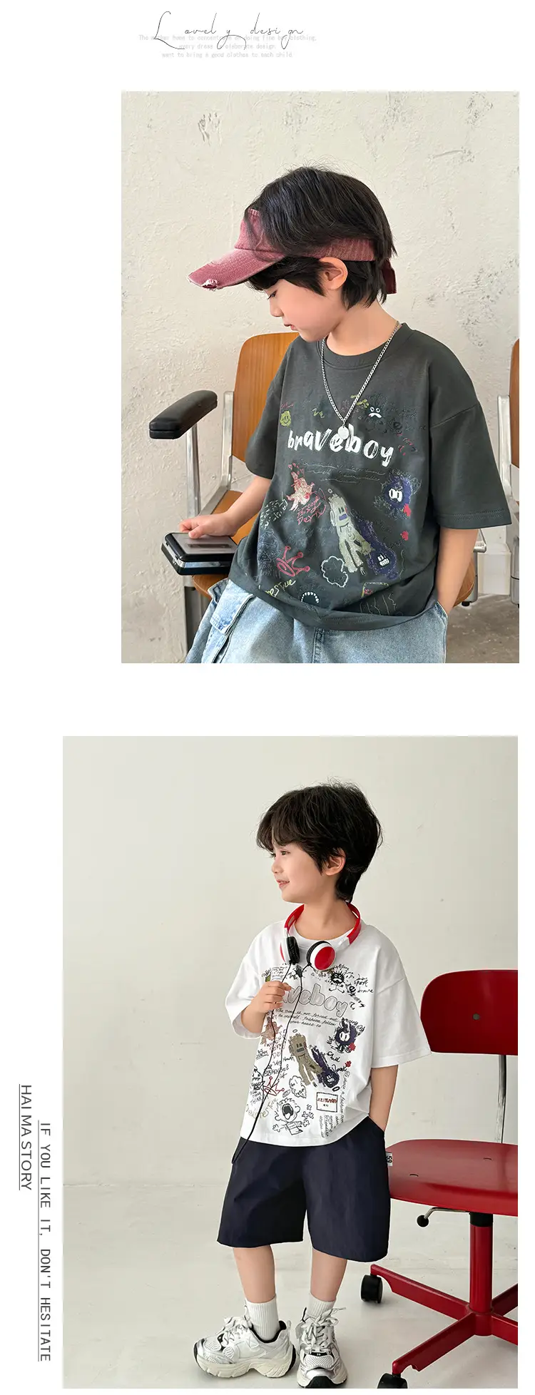 Boys Pure Cotton Graffiti T-Shirt Summer Wear — feature 9
