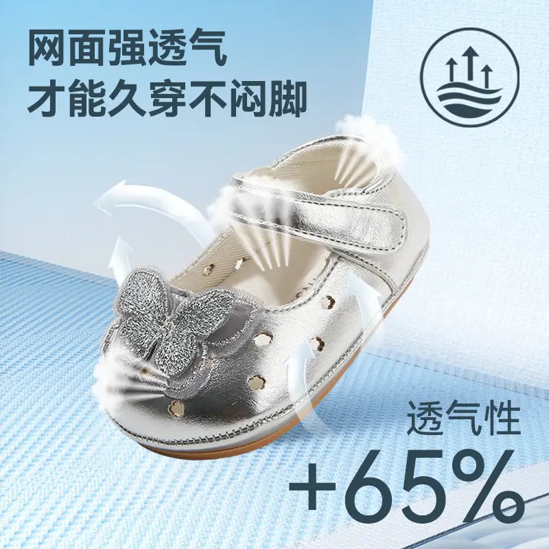 Princess Toddler Sandals Silver Bow 6-12M
