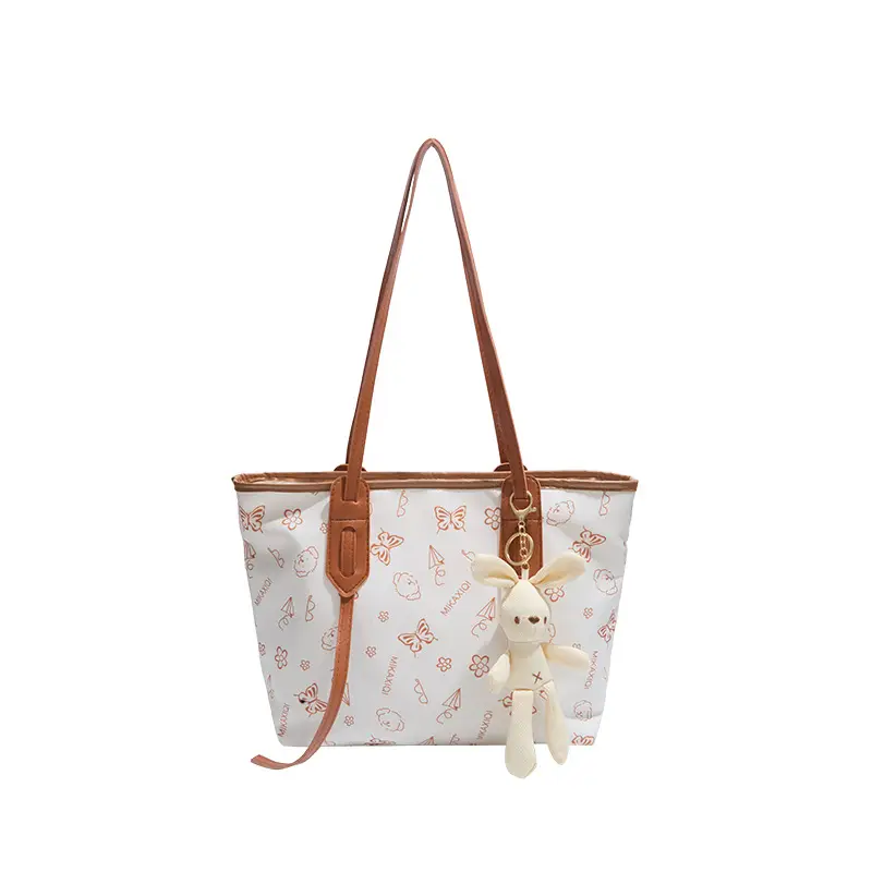Women Printed Shoulder Bag with Teddy Bear