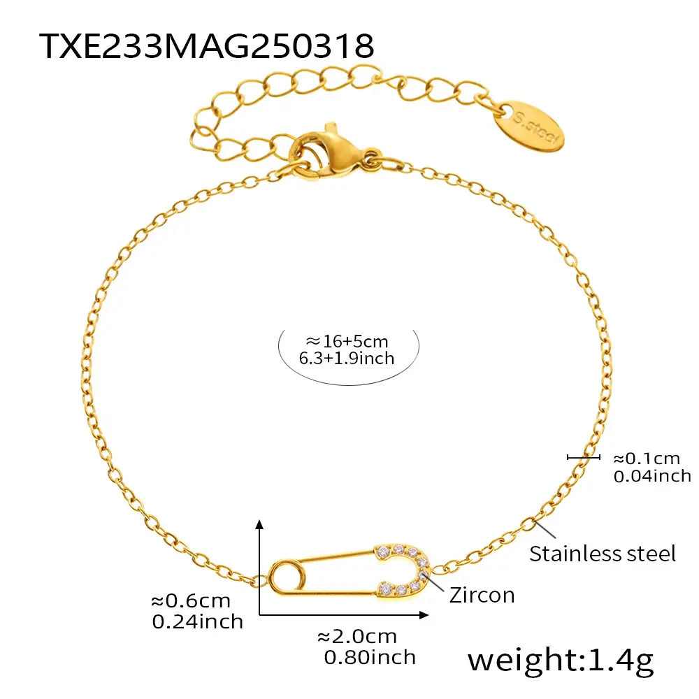 Oumeca Full Diamond Zircon Pin Necklace Bracelet Women — feature 10