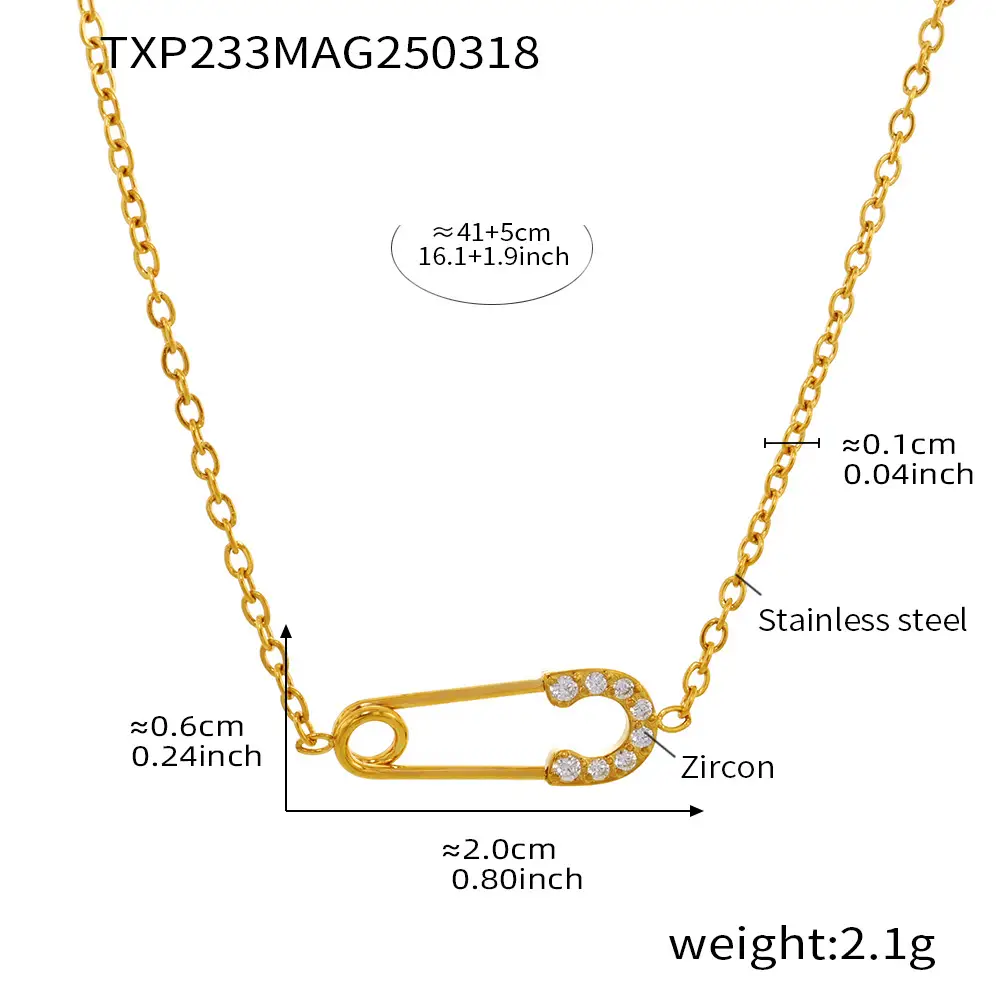 Oumeca Full Diamond Zircon Pin Necklace Bracelet Women — feature 11
