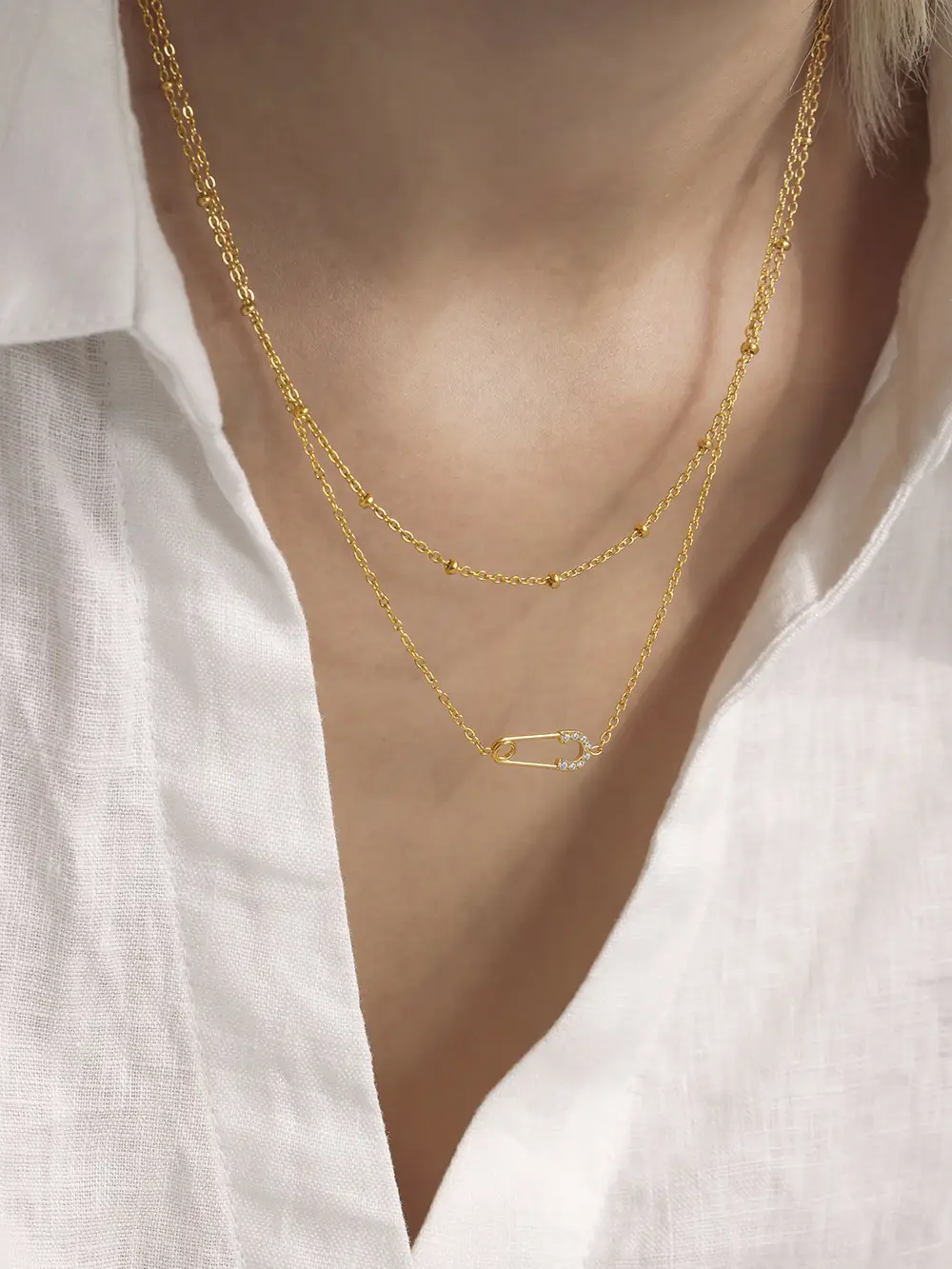 Oumeca Full Diamond Zircon Pin Necklace Bracelet Women — feature 13