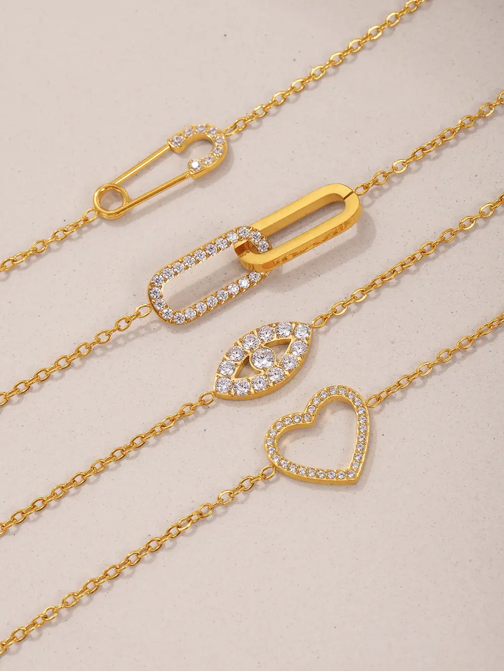Oumeca Full Diamond Zircon Pin Necklace Bracelet Women — feature 20