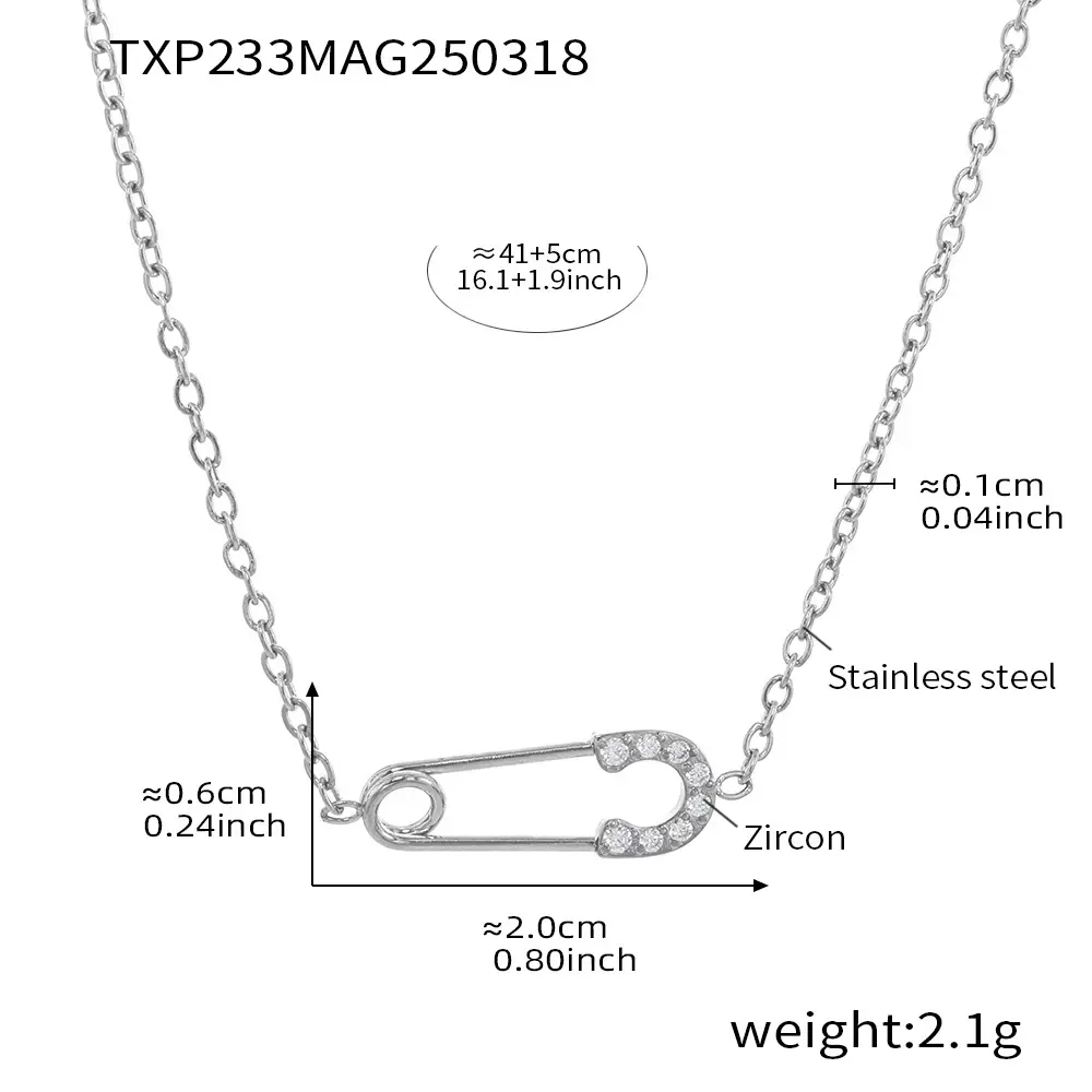 Oumeca Full Diamond Zircon Pin Necklace Bracelet Women - Image 2