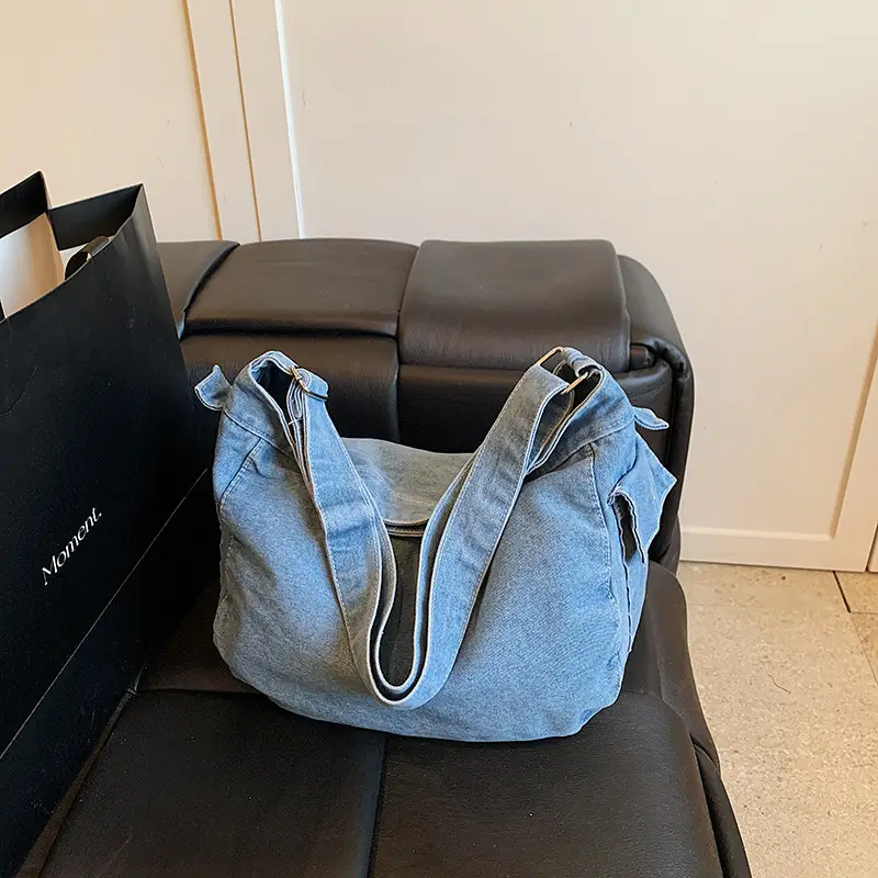 Denim Crossbody Bag Women Retro Messenger Bag New Casual All-match Fashion Student Shoulder Bag luggage and leather goods - Image 6