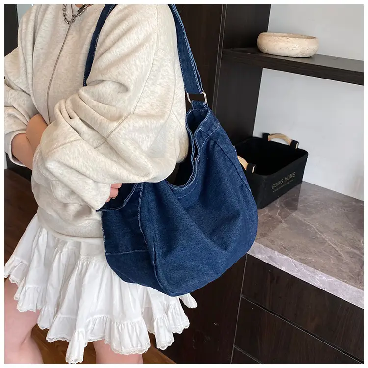 Denim Crossbody Bag Women Retro Messenger Bag New Casual All-match Fashion Student Shoulder Bag luggage and leather goods — feature 10
