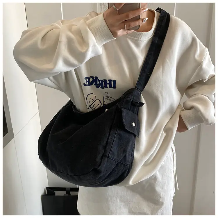 Denim Crossbody Bag Women Retro Messenger Bag New Casual All-match Fashion Student Shoulder Bag luggage and leather goods — feature 6