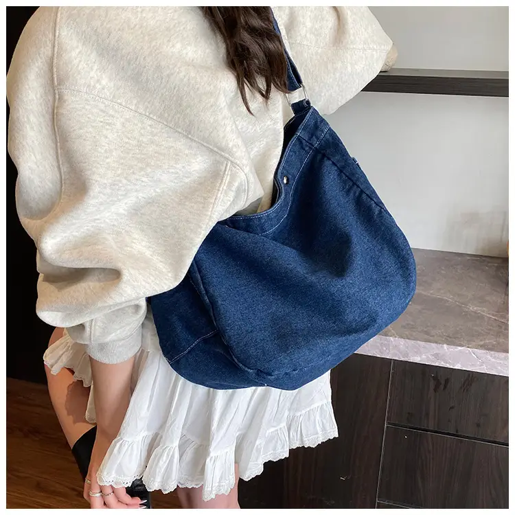 Denim Crossbody Bag Women Retro Messenger Bag New Casual All-match Fashion Student Shoulder Bag luggage and leather goods — feature 8