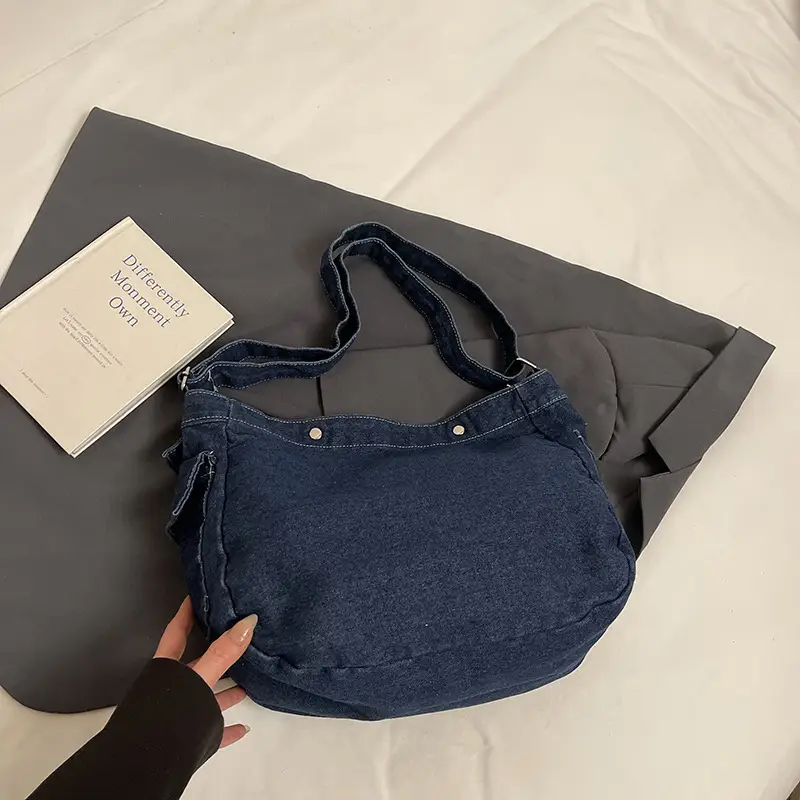 Denim Crossbody Bag Women Retro Messenger Bag New Casual All-match Fashion Student Shoulder Bag luggage and leather goods - Image 2