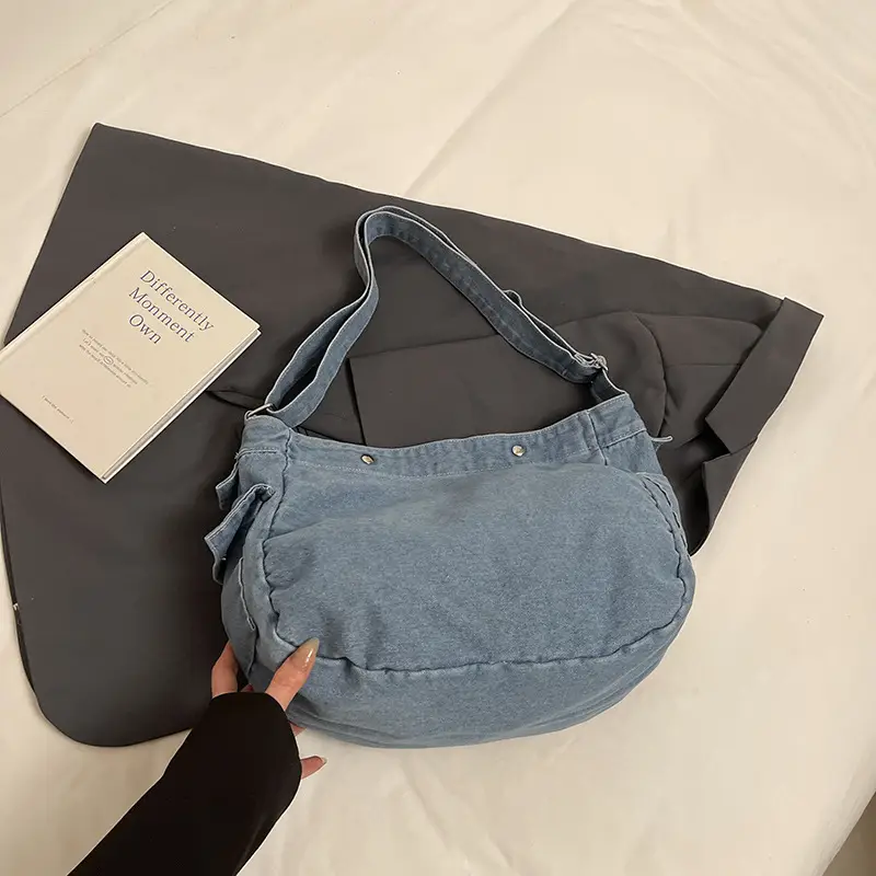 Denim Crossbody Bag Women Retro Messenger Bag New Casual All-match Fashion Student Shoulder Bag luggage and leather goods - Image 3