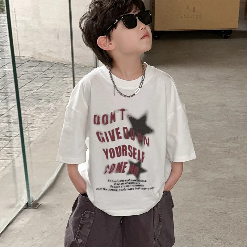 Boys Cotton Printed T-Shirt Shorts Set White — feature 13