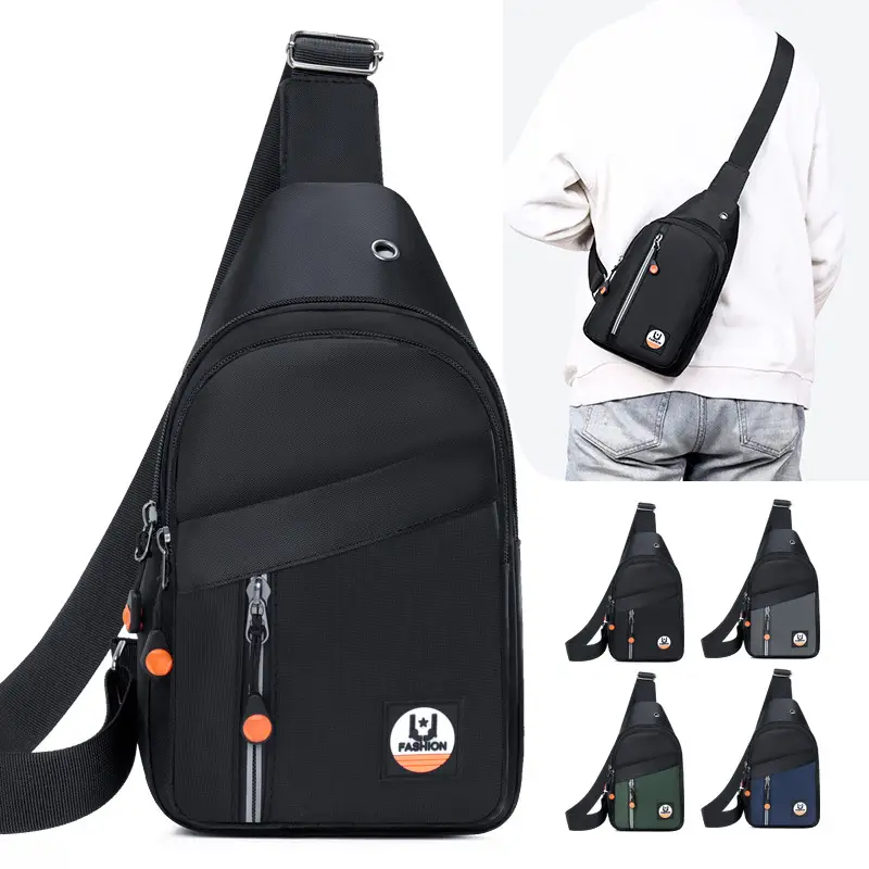 Men's Black Multi-Layer Crossbody Shoulder Bag