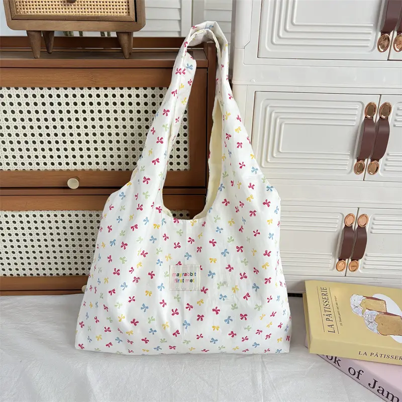 New Floral Canvas Shoulder Bag Large Capacity - Image 2