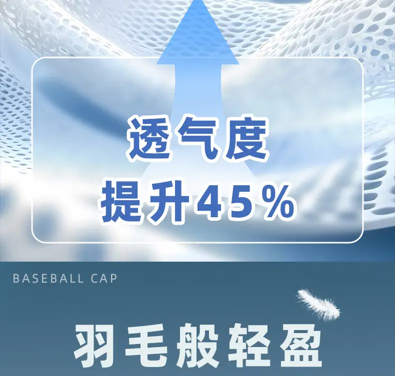 Black Mesh Baseball Cap with Logo for Men Women — feature 11