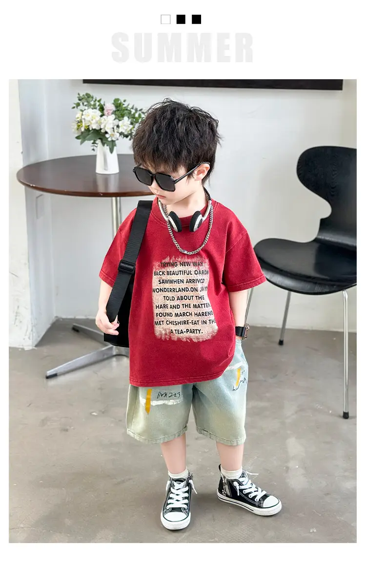 Boys Cotton T-Shirt Summer 2025 Handsome Design — feature 19