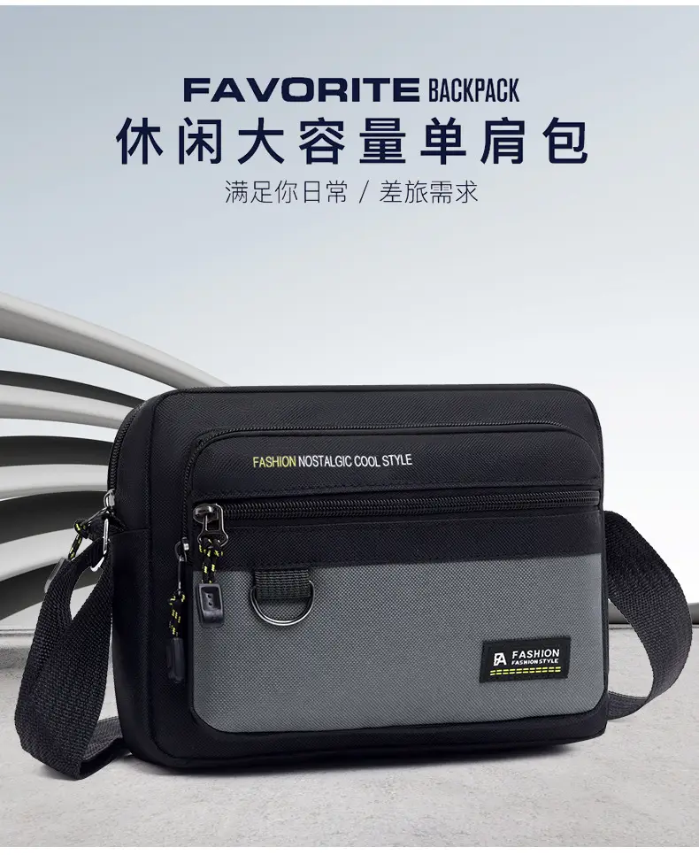 Men's Crossbody Bag with Multi-Layer Storage Black — feature 1