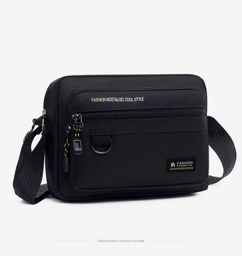 Men's Crossbody Bag with Multi-Layer Storage Black — feature 13