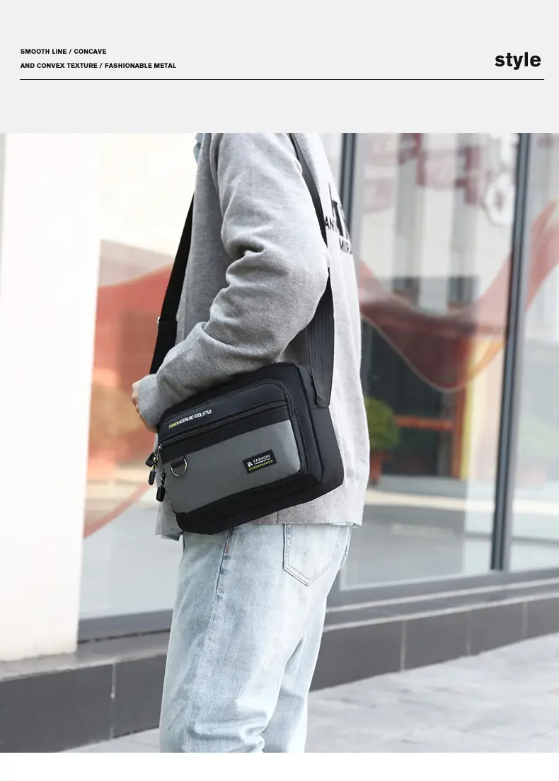 Men's Crossbody Bag with Multi-Layer Storage Black — feature 26