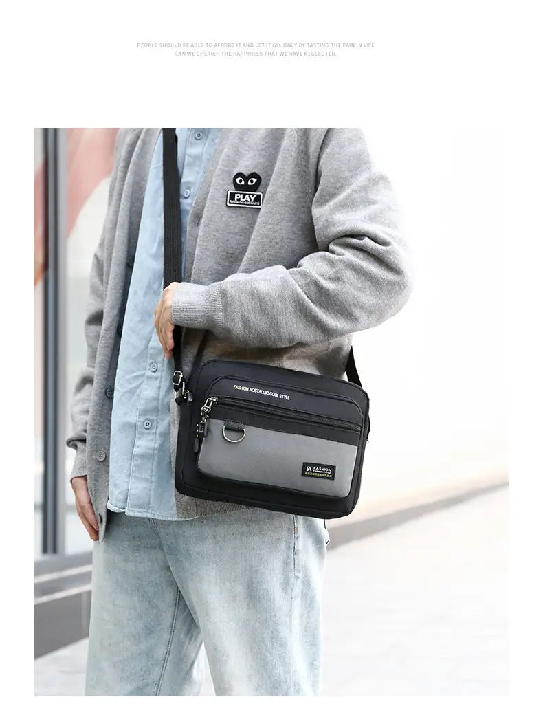 Men's Crossbody Bag with Multi-Layer Storage Black — feature 28