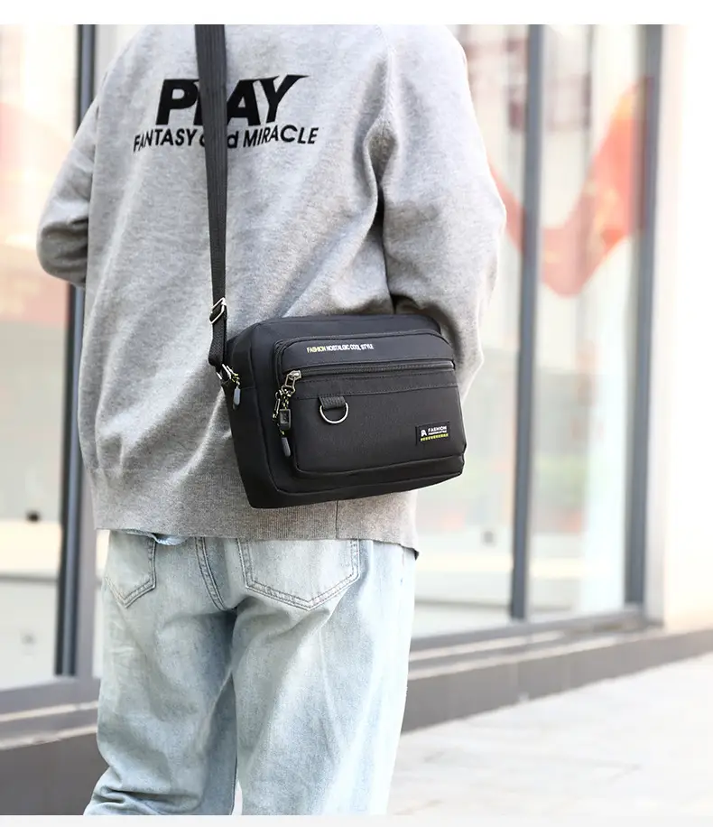 Men's Crossbody Bag with Multi-Layer Storage Black — feature 30