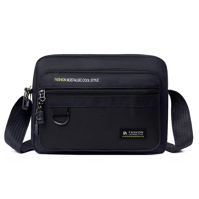 Men's Crossbody Bag with Multi-Layer Storage Black - Image 3