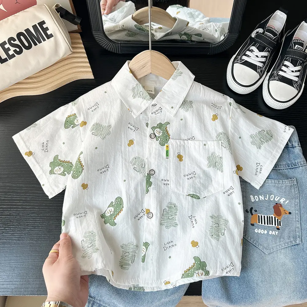 2025 Kids Printed Short Sleeve T-Shirt White — feature 3