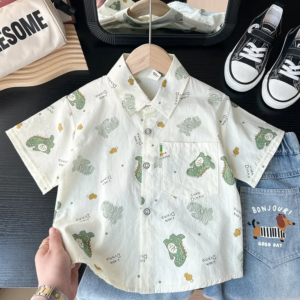 2025 Kids Printed Short Sleeve T-Shirt White - Image 3
