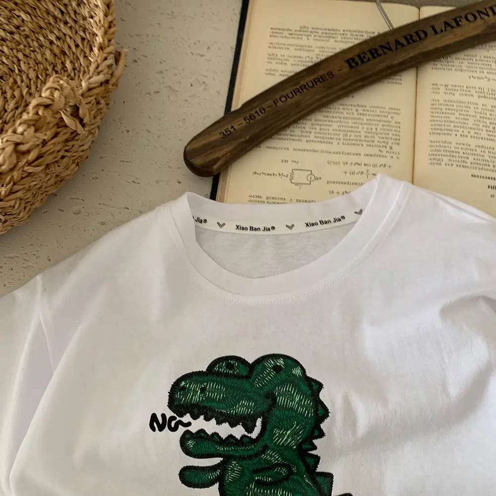 Kids Boys T-Shirt White Dinosaur Graphic 2025 — feature 3