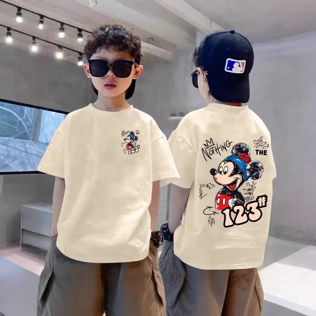 Boys Pink T-Shirt 123 Mickey Summer 2025 Large - Image 8