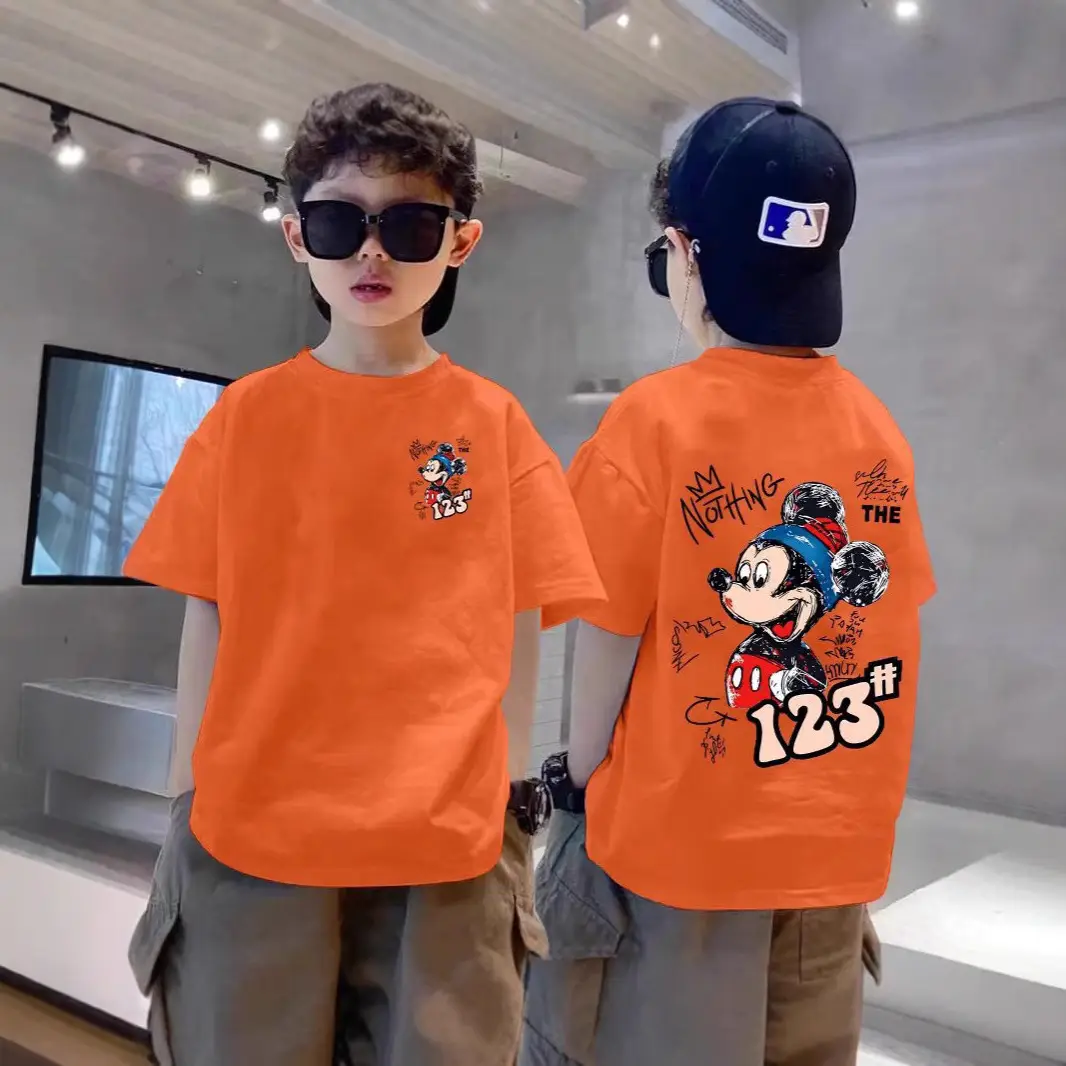 Boys Pink T-Shirt 123 Mickey Summer 2025 Large - Image 9