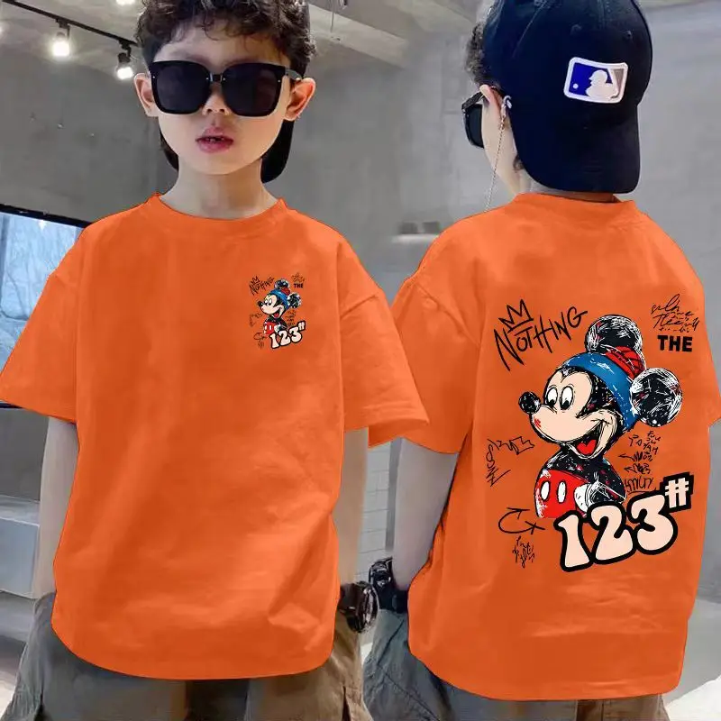 Boys Pink T-Shirt 123 Mickey Summer 2025 Large - Image 2