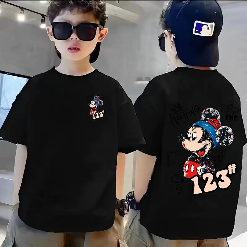 Boys Pink T-Shirt 123 Mickey Summer 2025 Large - Image 3