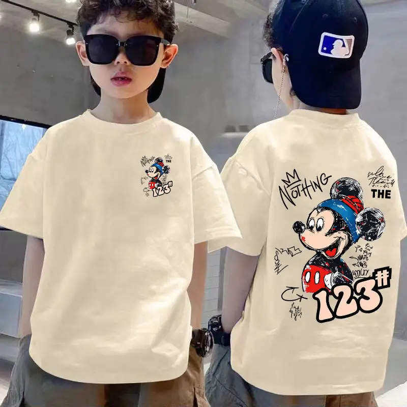 Boys Pink T-Shirt 123 Mickey Summer 2025 Large - Image 4