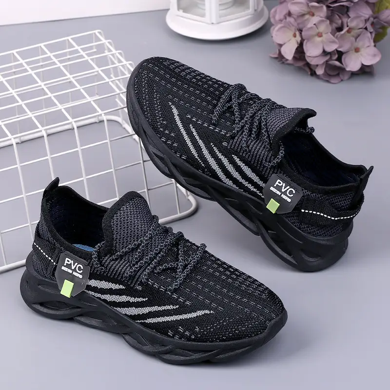 Boxed goods new ladies sneaker fashion running shoes fly woven mesh breathable casual shoes children's shoes - Image 5