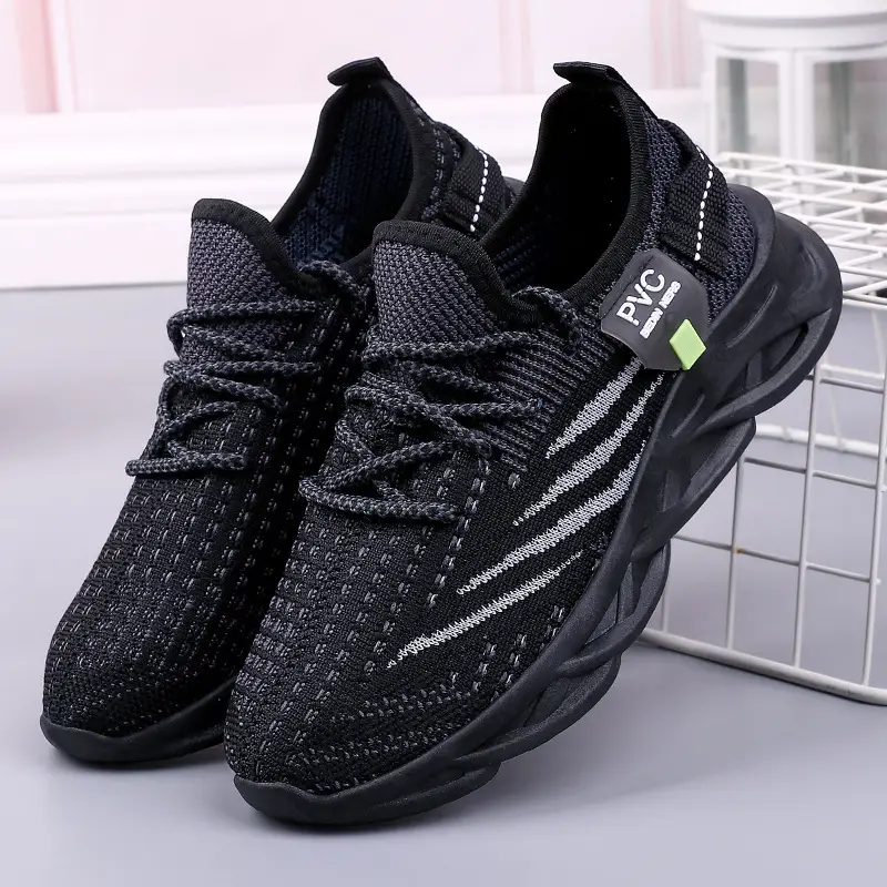 Boxed goods new ladies sneaker fashion running shoes fly woven mesh breathable casual shoes children's shoes - Image 7