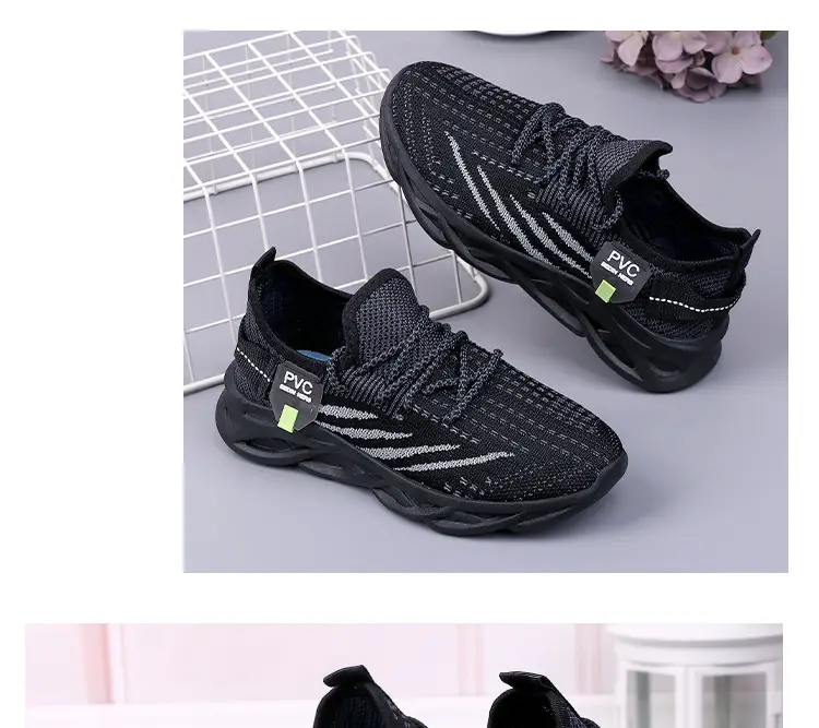 Boxed goods new ladies sneaker fashion running shoes fly woven mesh breathable casual shoes children's shoes — feature 11
