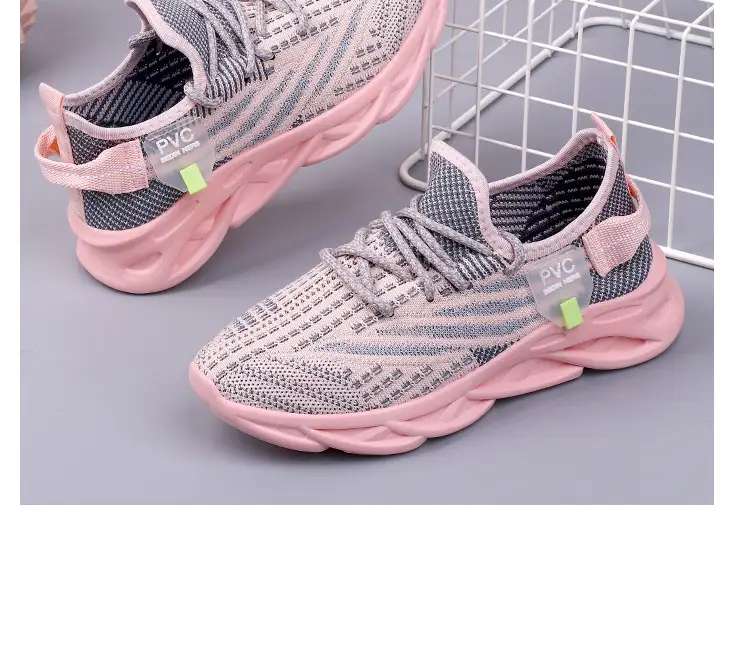 Boxed goods new ladies sneaker fashion running shoes fly woven mesh breathable casual shoes children's shoes — feature 13