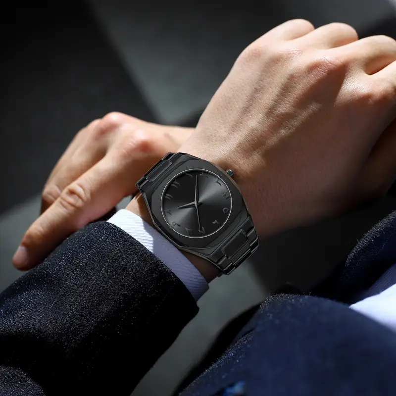 Men's All Black Arabic Dial Waterproof Watch — feature 6