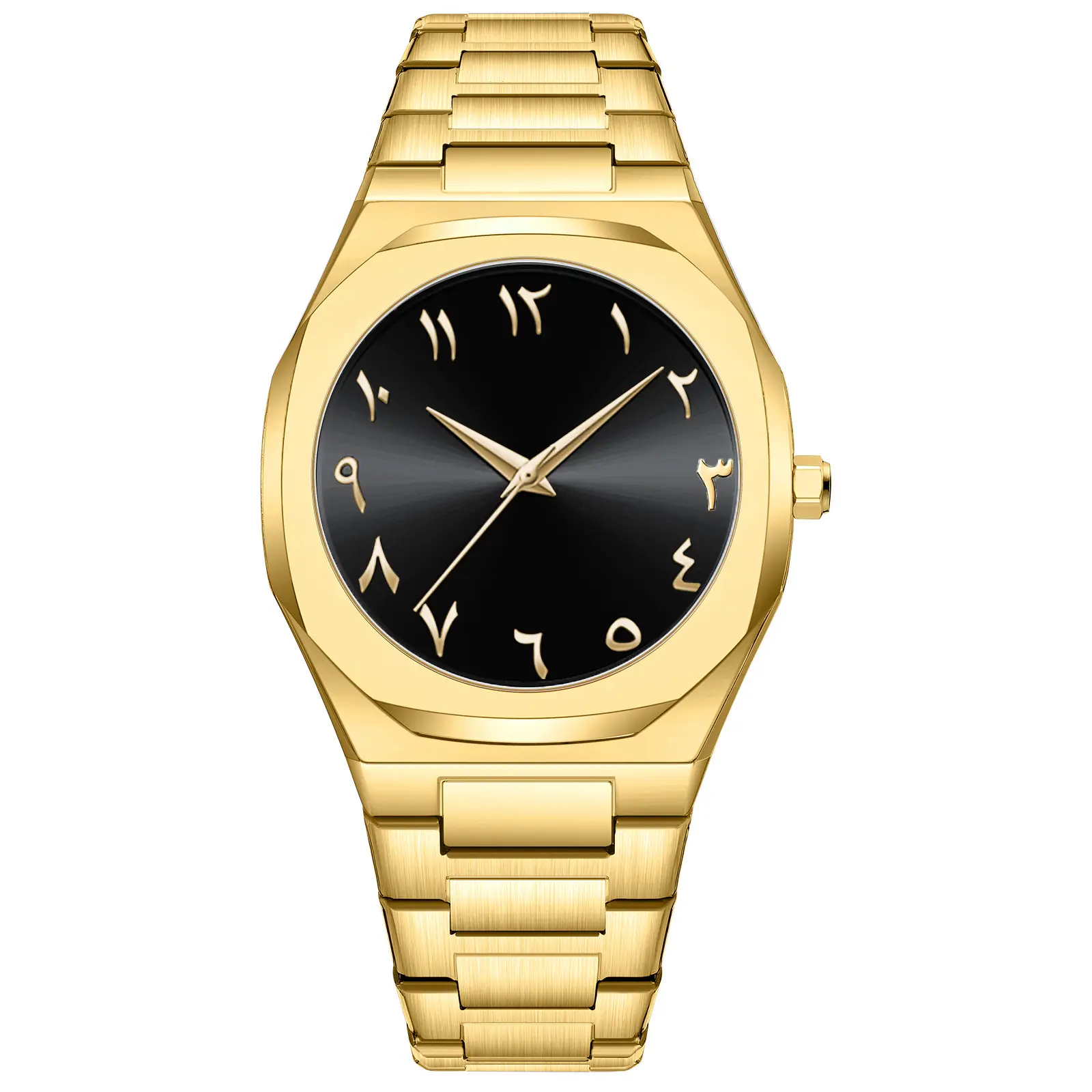 Men's All Black Arabic Dial Waterproof Watch - Image 12