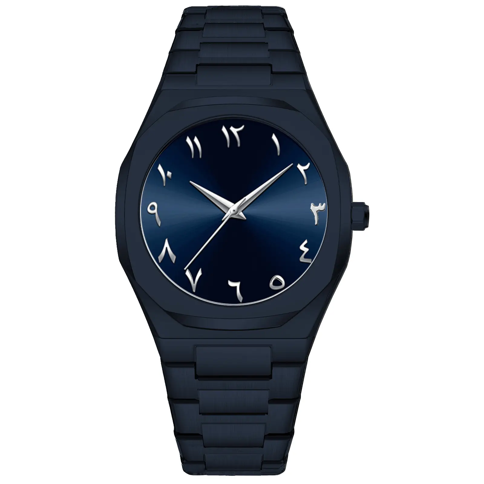 Men's All Black Arabic Dial Waterproof Watch - Image 3