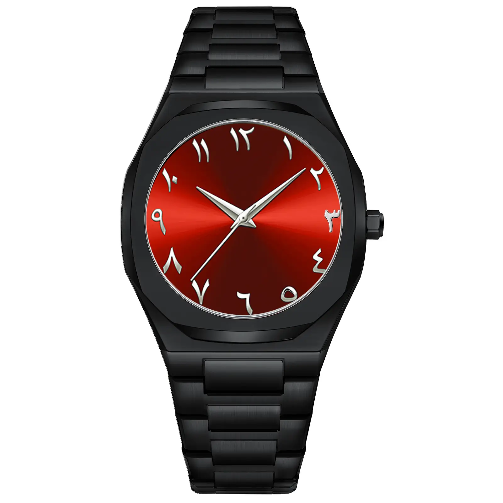 Men's All Black Arabic Dial Waterproof Watch - Image 5