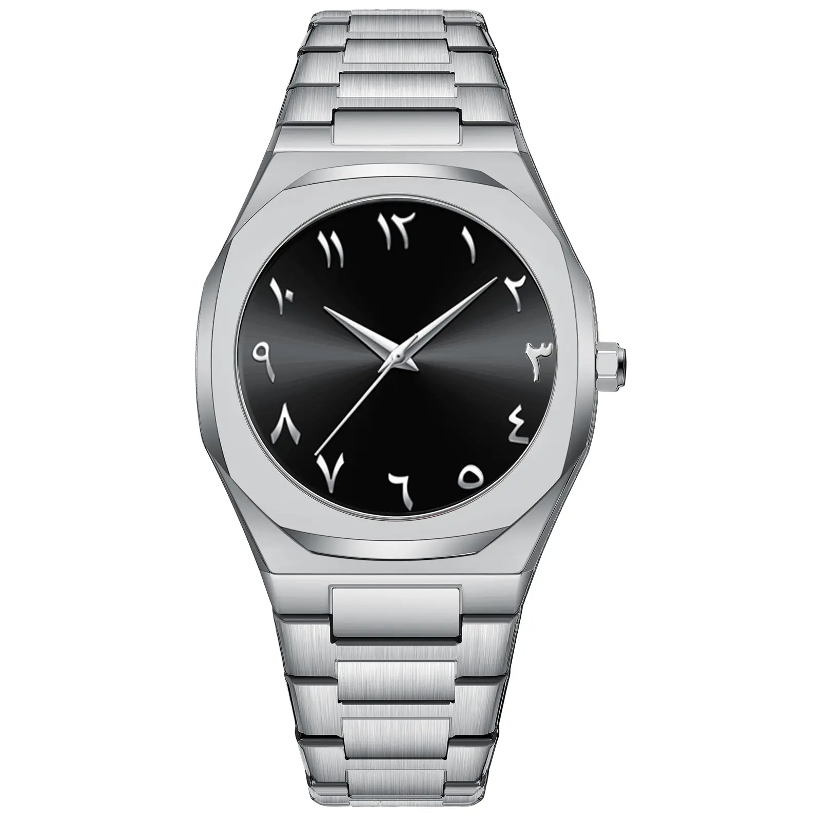 Men's All Black Arabic Dial Waterproof Watch - Image 7