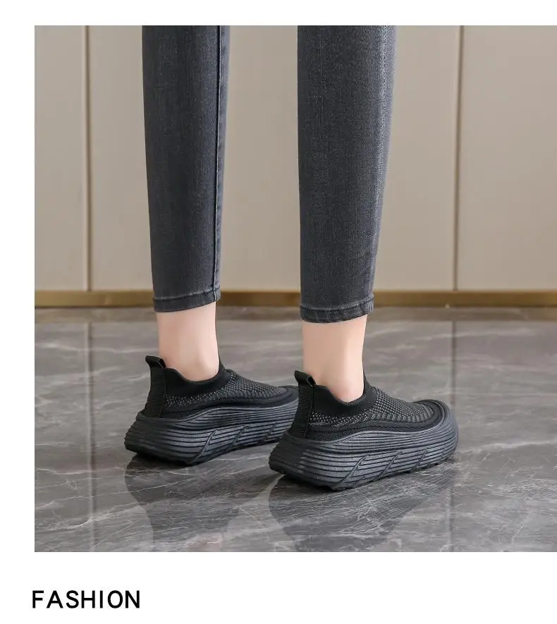 Women's 2025 New Summer Breathable and Versatile One-Leg Fly-Knit Mesh Sneakers with a Poop-Feeling Feel — feature 21