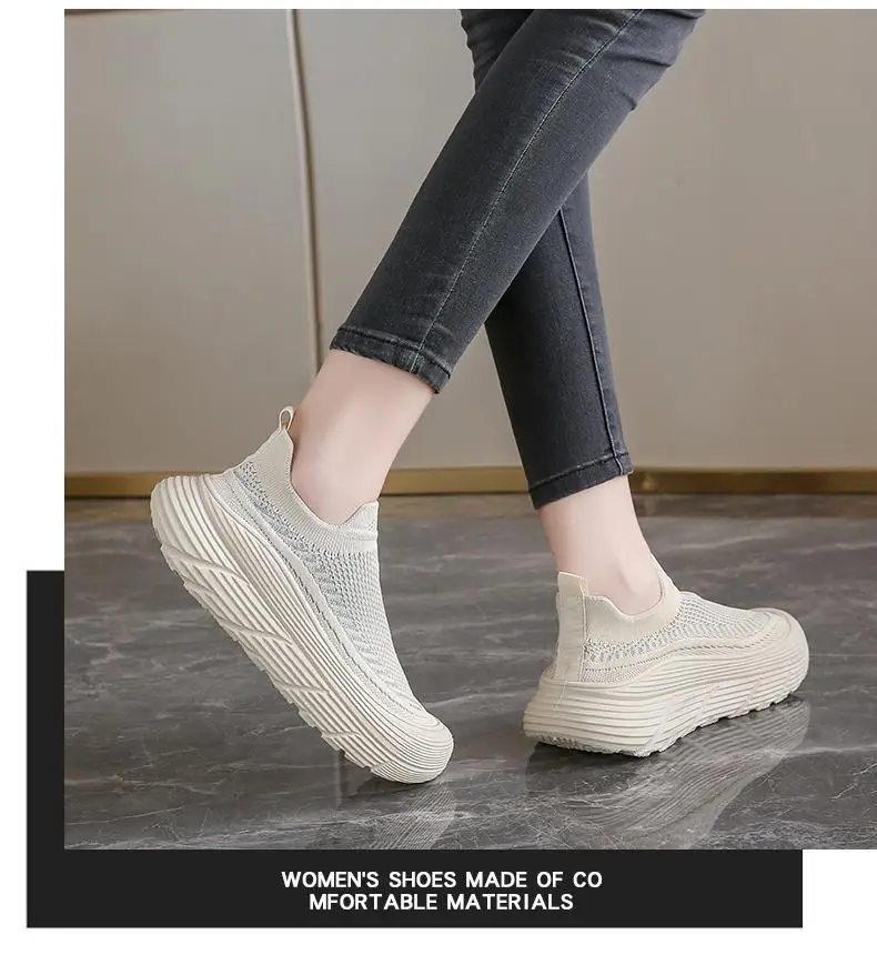 Women's 2025 New Summer Breathable and Versatile One-Leg Fly-Knit Mesh Sneakers with a Poop-Feeling Feel — feature 25