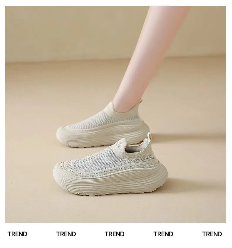Women's 2025 New Summer Breathable and Versatile One-Leg Fly-Knit Mesh Sneakers with a Poop-Feeling Feel — feature 27