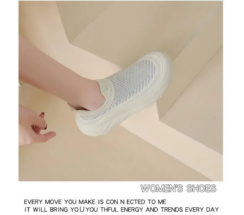 Women's 2025 New Summer Breathable and Versatile One-Leg Fly-Knit Mesh Sneakers with a Poop-Feeling Feel — feature 28